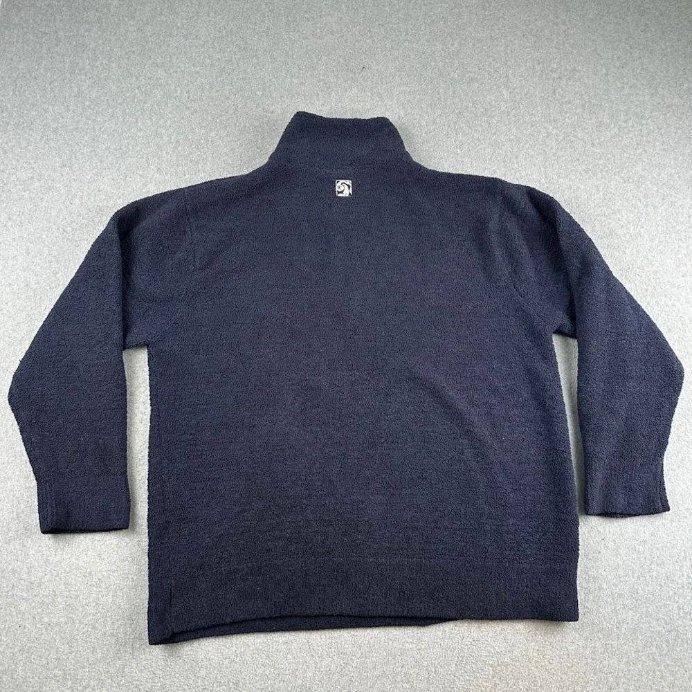 Kashwere Quarter Zip Pullover Mens XL Navy‎ Blue Microfiber Fleece Soft Solid